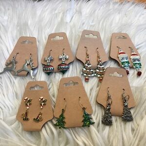 8 Pair Festive Holiday Earrings Set